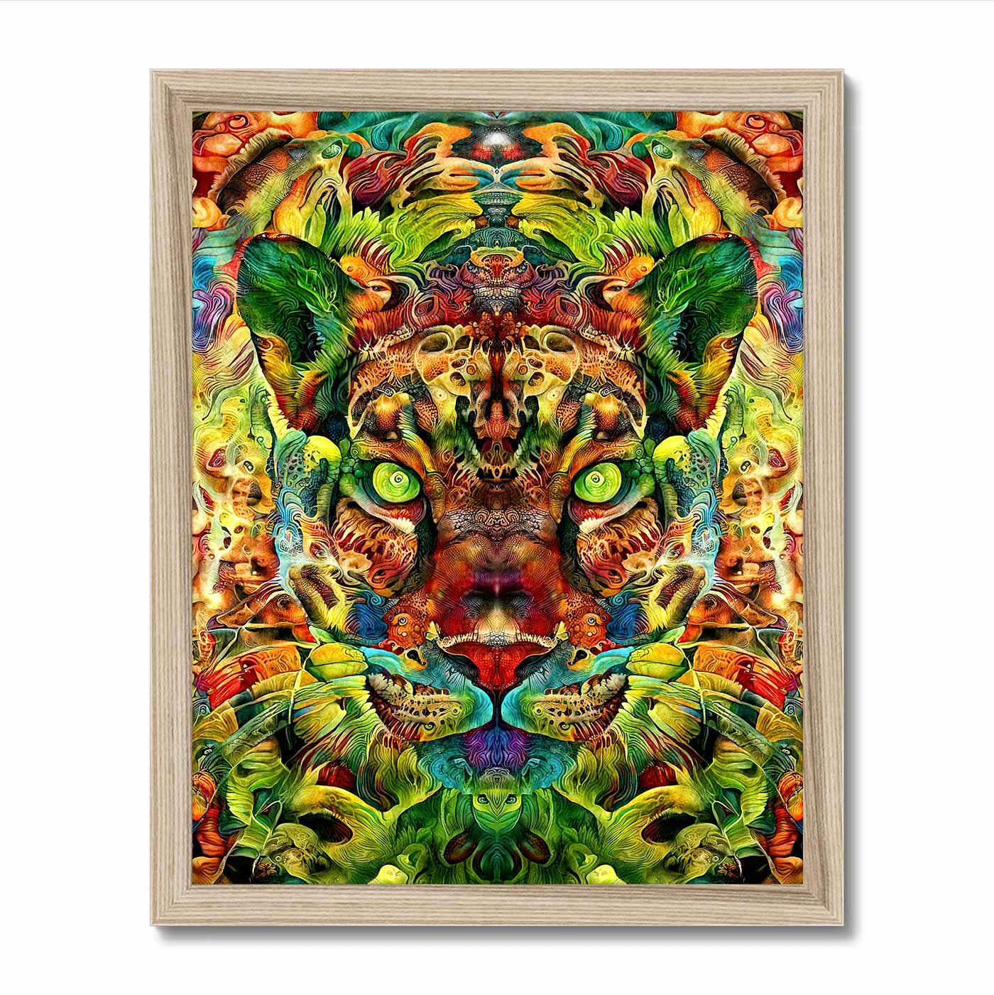 'Ayahuascero Jaguar II' Framed Print