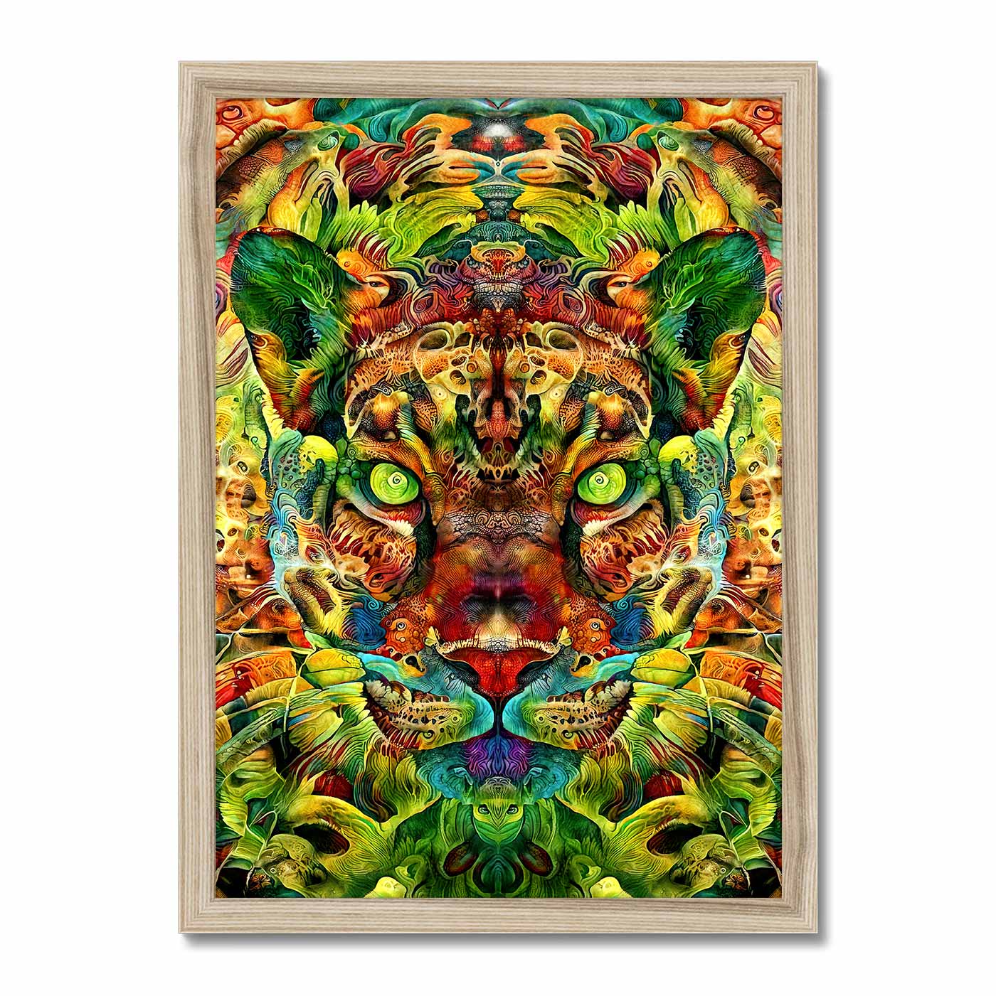 'Ayahuascero Jaguar II' Framed Print